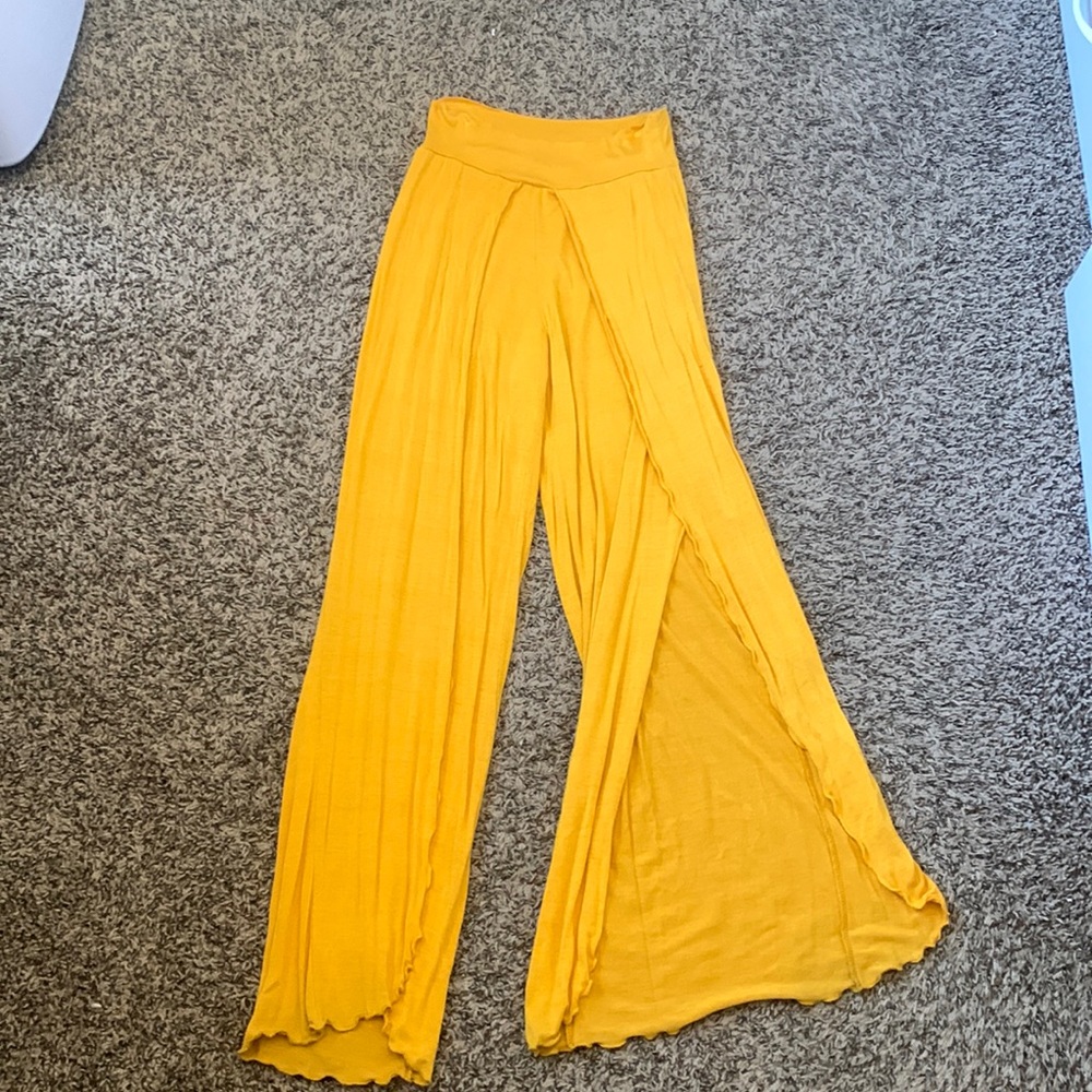 Yellow Split Leg Pants